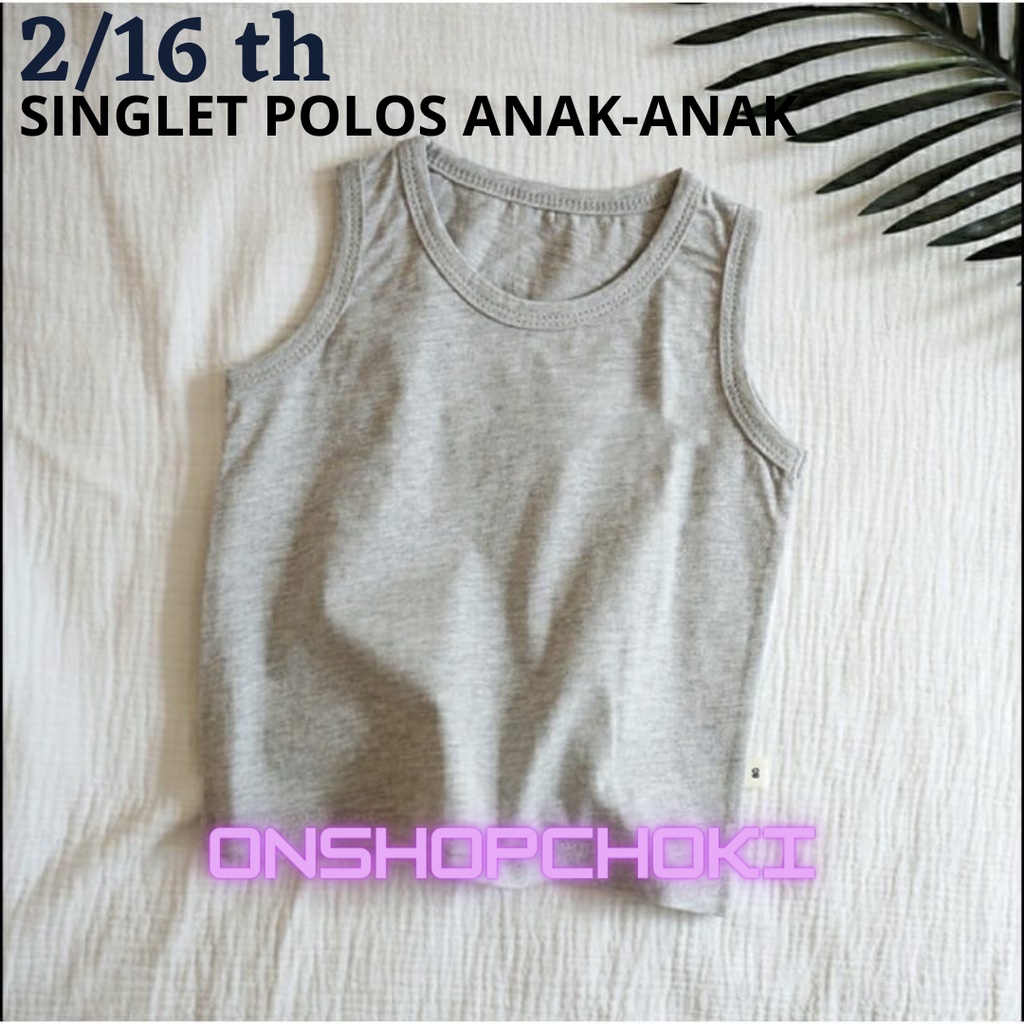 Singlet Polos Anak Usia 2-16 tahun Singlet Anak Anak Pakaian dalam anak Unisex cewek/cowok