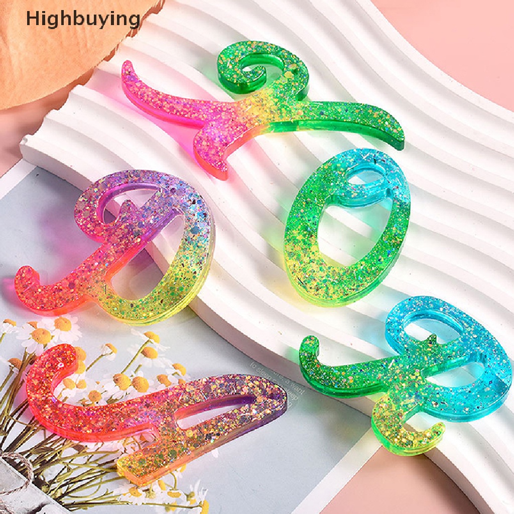 Hbid Resin Gantungan Kunci Huruf Cetakan Dengan Lubang Diy Kristal Resin Drop Lem Alfabet Kata Inggris Liontin Gantungan Kunci Resin Silikon Cetakan Glory