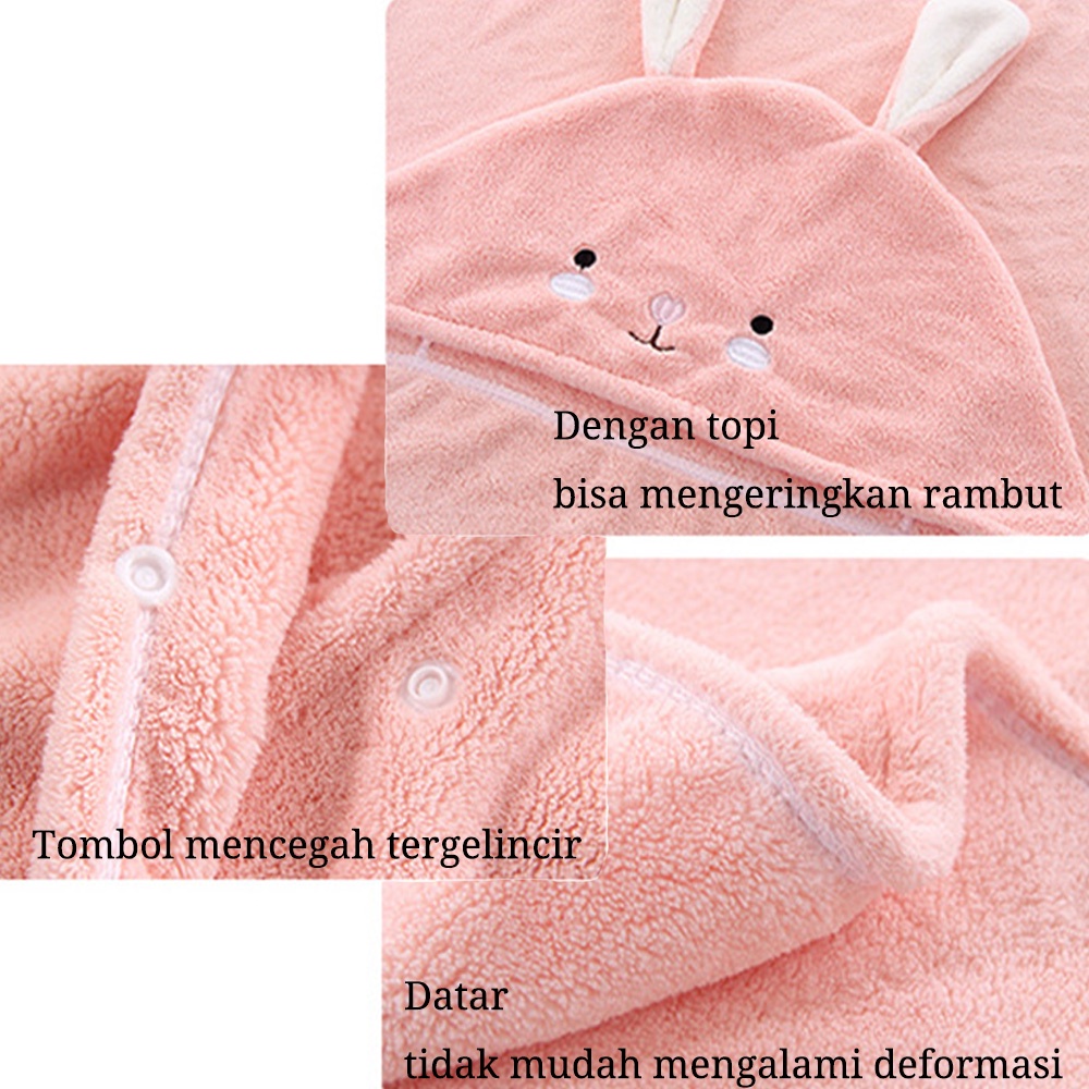 Alecang Store 0-6Tahun Handuk Bayi anak/handuk baju mandi anak bayi lembut nyerap Kain bulu karang
