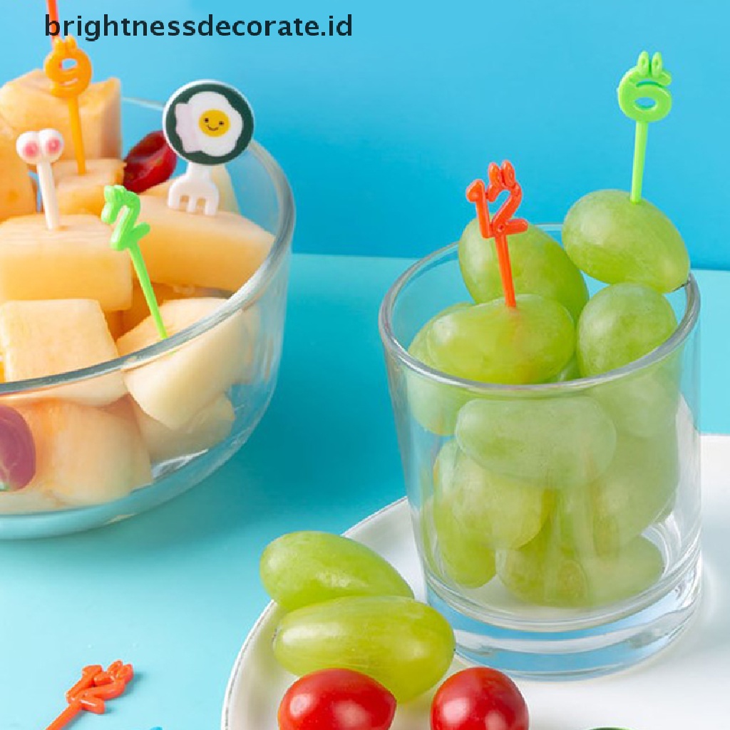 [Birth] Kartun Garpu Buah Kreatif Anak animal Lucu Plastik Garpu Buah set [ID]