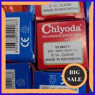 perkakas lampu dop candle lilin e14 chiyoda clear 15w 2774N23