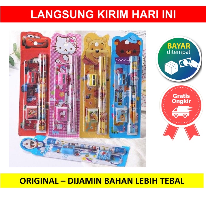 

STATIONERY MINI SET ALAT TULIS SEKOLAH KARAKTER 5IN1 / ALAT SET TULIS ANAK KARAKTER LUCU