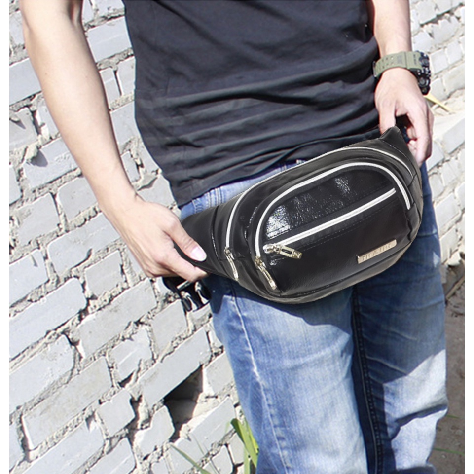 Tas pinggang wanita Waistbag / slingbag pria wanita // Tas slempang kulit pria wanita (COD)