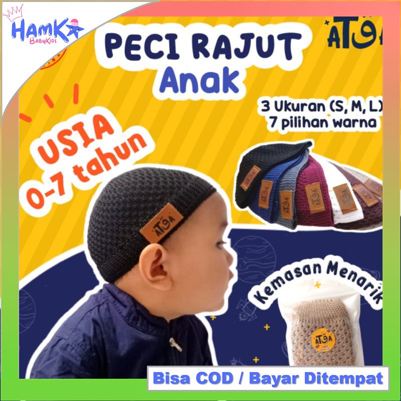 Peci Rajut Anak Bayi Laki Laki 6 Bulan - 7 Tahun ATQA Kopiah Bayi 0 6 Bulan 6 12 Bulan