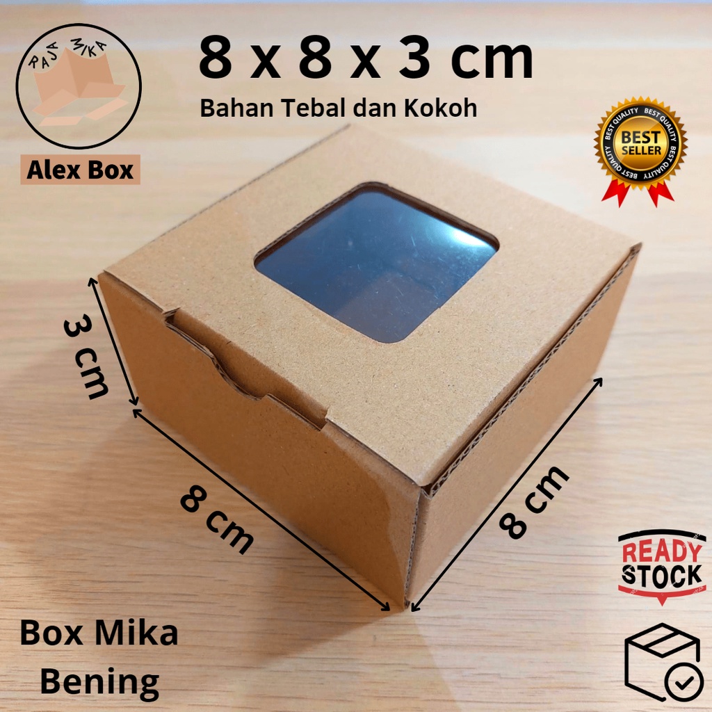 

Kardus Mika 8 x 8 x 3 cm... model diecut, untuk kue hampers dll