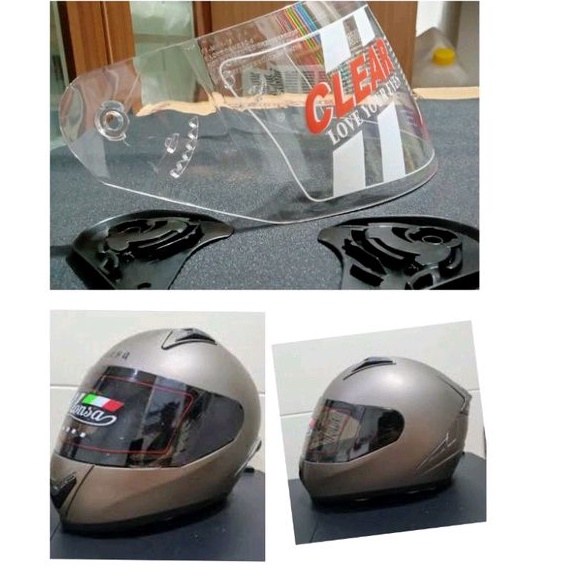 kaca visor helm JPN monsa kaca visor+ rachet helm full face seri JPN monsa original merk clear