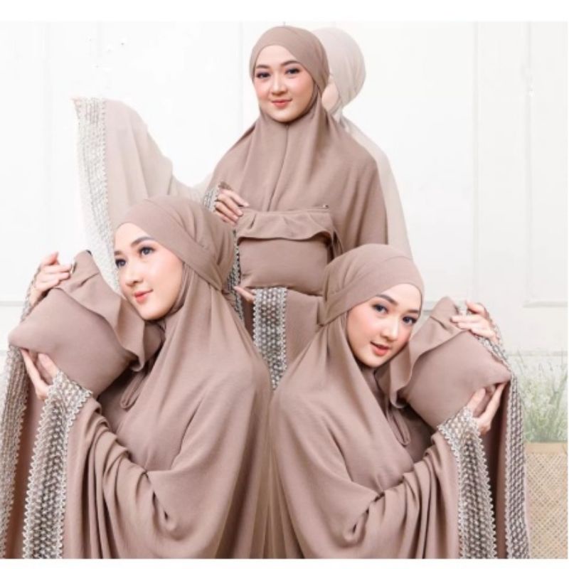 Mukena renda 3in1 crincle -Mukena lesty jumbo