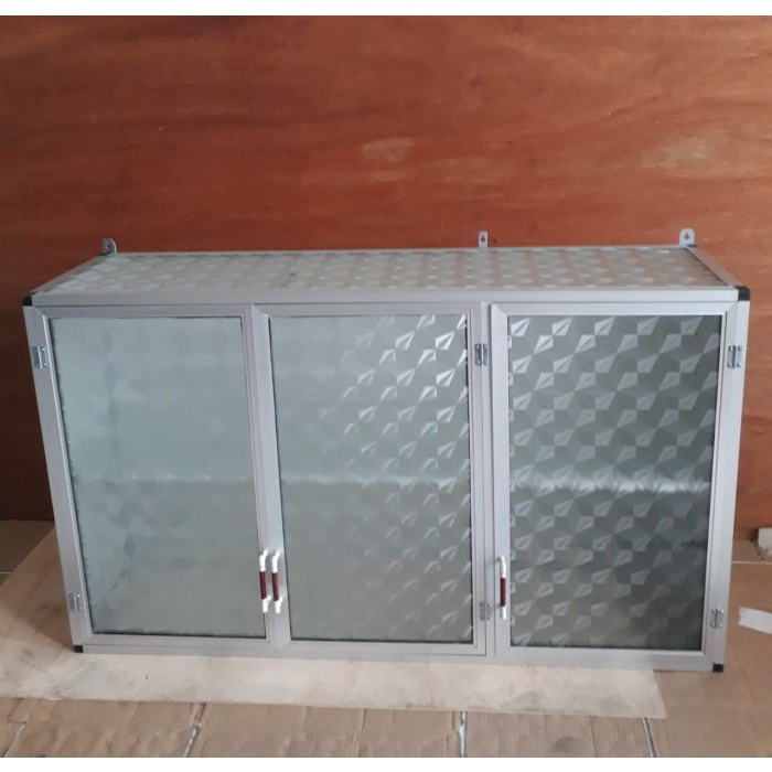 Rak Dapur Rak Gantung Lemari Dapur Kitchen Set Atas Aluminium Kaca 3 Pintu Polos