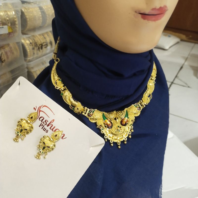 Kalung Dubai Set anting Terbaru / kalung emas Dubai