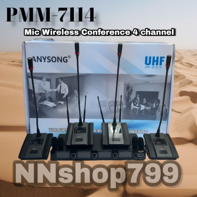 Mic Wireless Conference 4 channel Anysong Pmm 7114 / Mic Wireless Conference professional