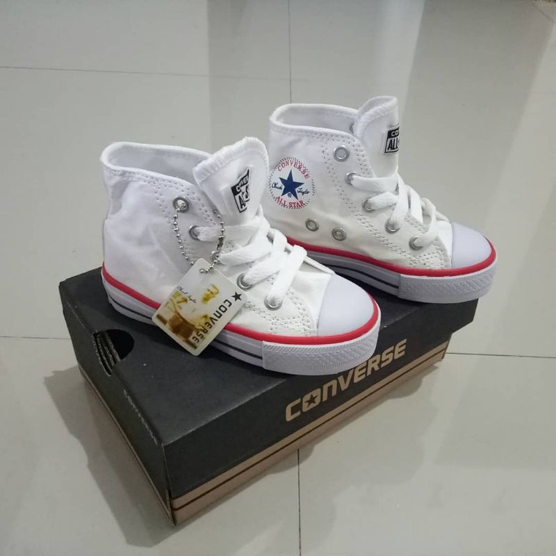 Sepatu Converse Anak Putih Model Tinggi / Sepatu Converse Anak / Sepatu Anak Laki-laki / Sepatu Anak Perempuan / Sepatu Unisex / Sepatu Anak / Sepatu Sekolah Anak / Sneakers Anak