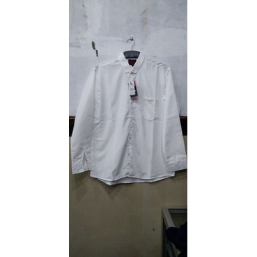 kemeja polos hurley lengan panjang putih ..adem lembut