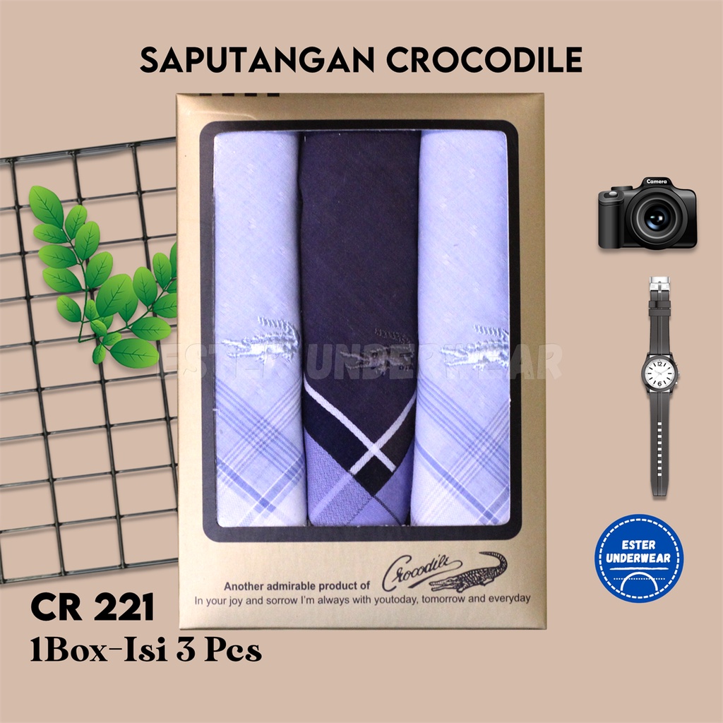 Sapu Tangan Crocodile CR 221 isi 3 PCS