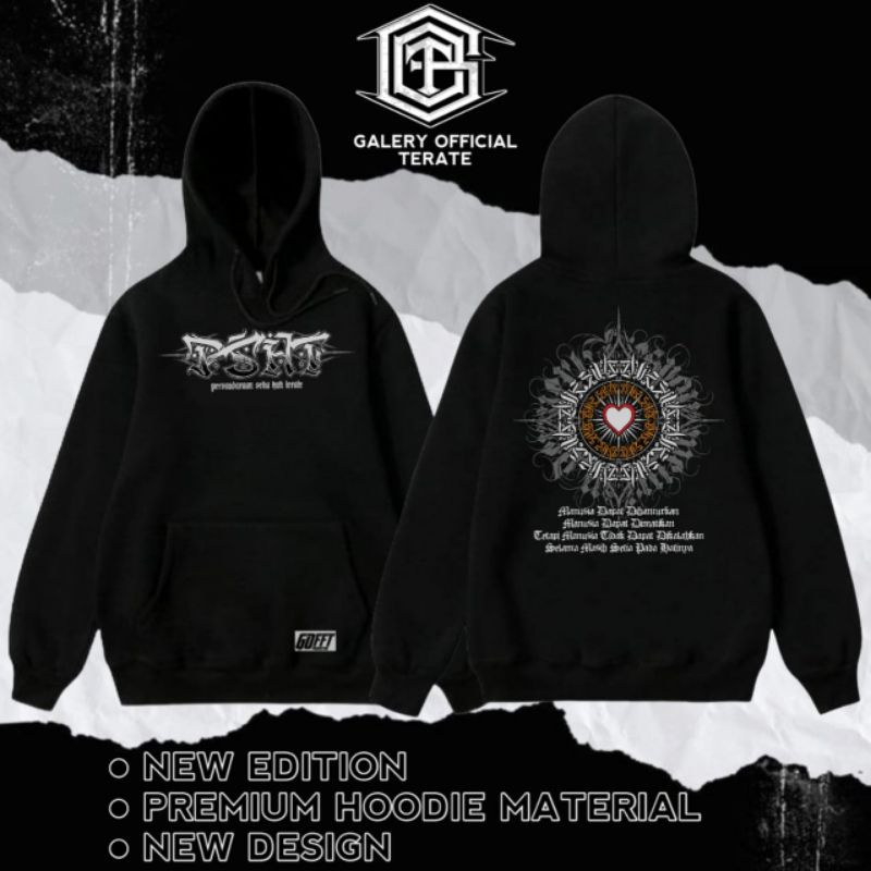 JAKET HOODIE PSHT MOTIF KALIGRAFI//HOODIE HITAM SABLON PLASTISOL//HOODIE HITAM KATUN FLEECE TEBAL//H