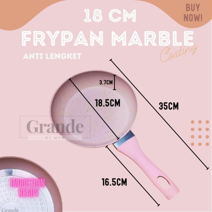 Marble Series Frypan 18cm pengorengan teflon anti lengket INDUKSI ok