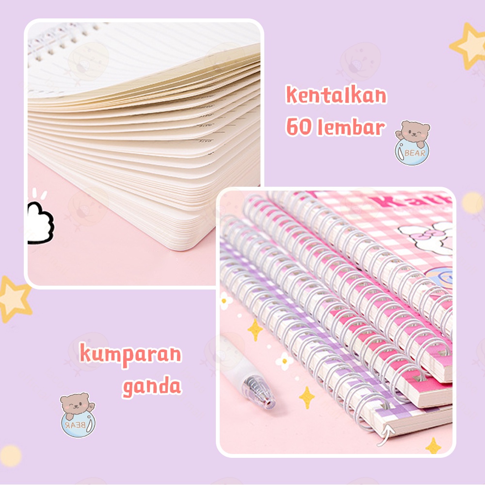 Poney Buku catatan ring a5 Notebook ring motif Buku tulis spiral ring