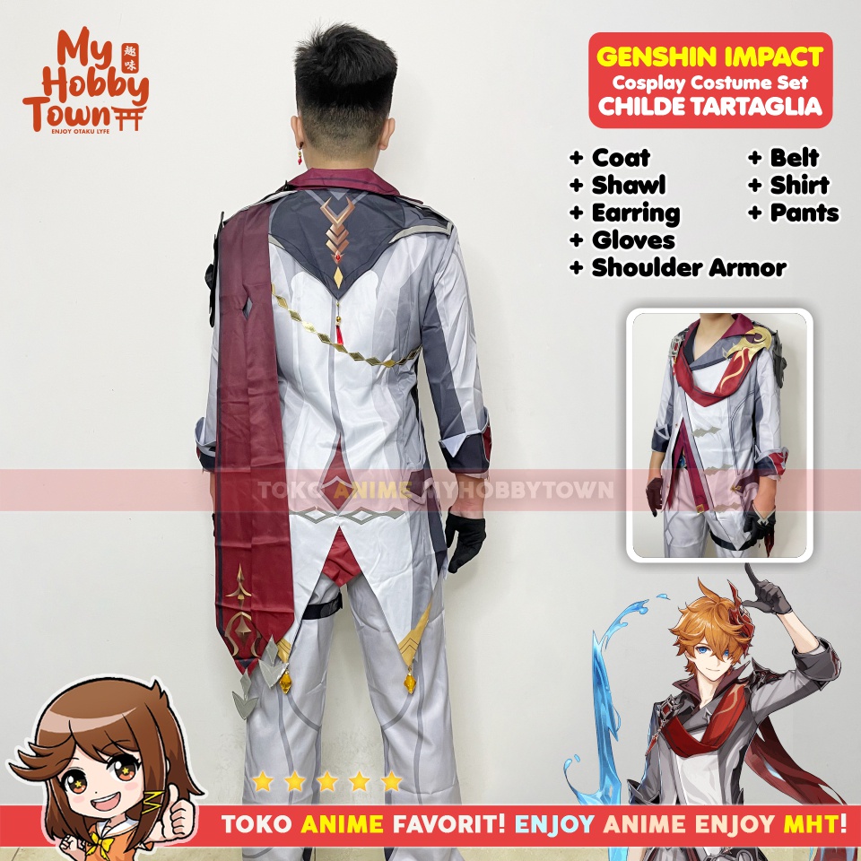 Kostum Cosplay Anime Game Genshin Impact Childe Tartaglia