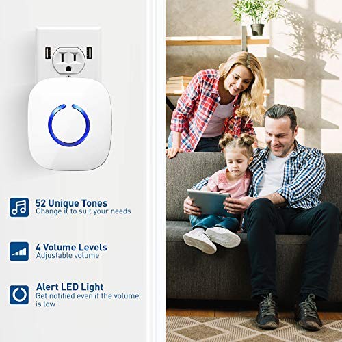 Bel Bell Pintu Rumah Wireless Waterproof 2 Receiver DoorBell 300M