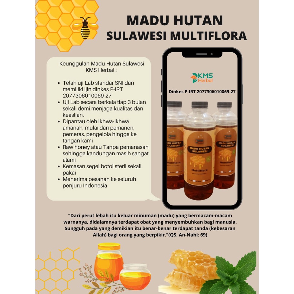 

Madu Hutan Sulawesi 300 gram / Multiflora Sudah Uji Laboratorium