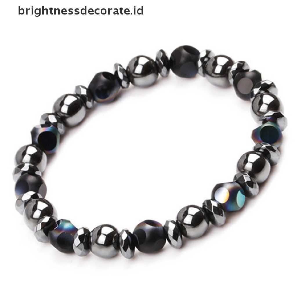 [Birth] Gelang Chakra Hematite Stone Bead Stretch Penyembuhan Terapi Magnetik Penurunan Berat Badan [ID]