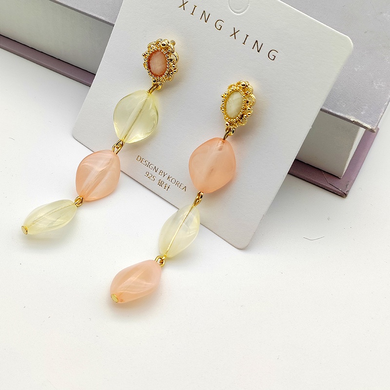 Anting Kristal Warna Wanita Anting Rumbai Anting Studded Earrings Hadiah Pacar Aksesoris Fashion