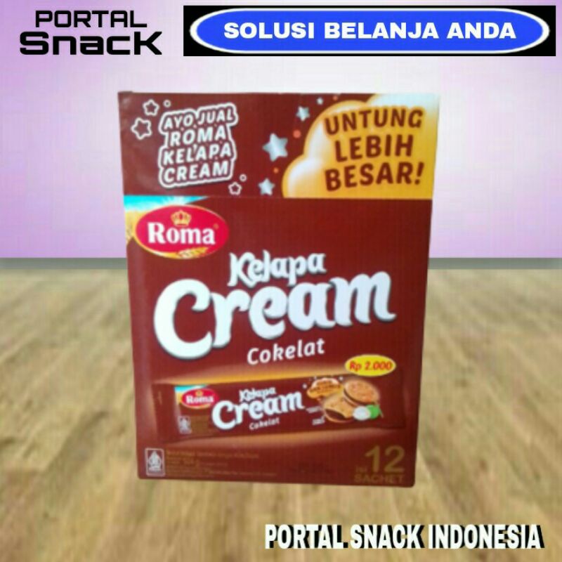 

ROMA KELAPA CREAM COKLAT 1 pack isi 12 x 40 gram