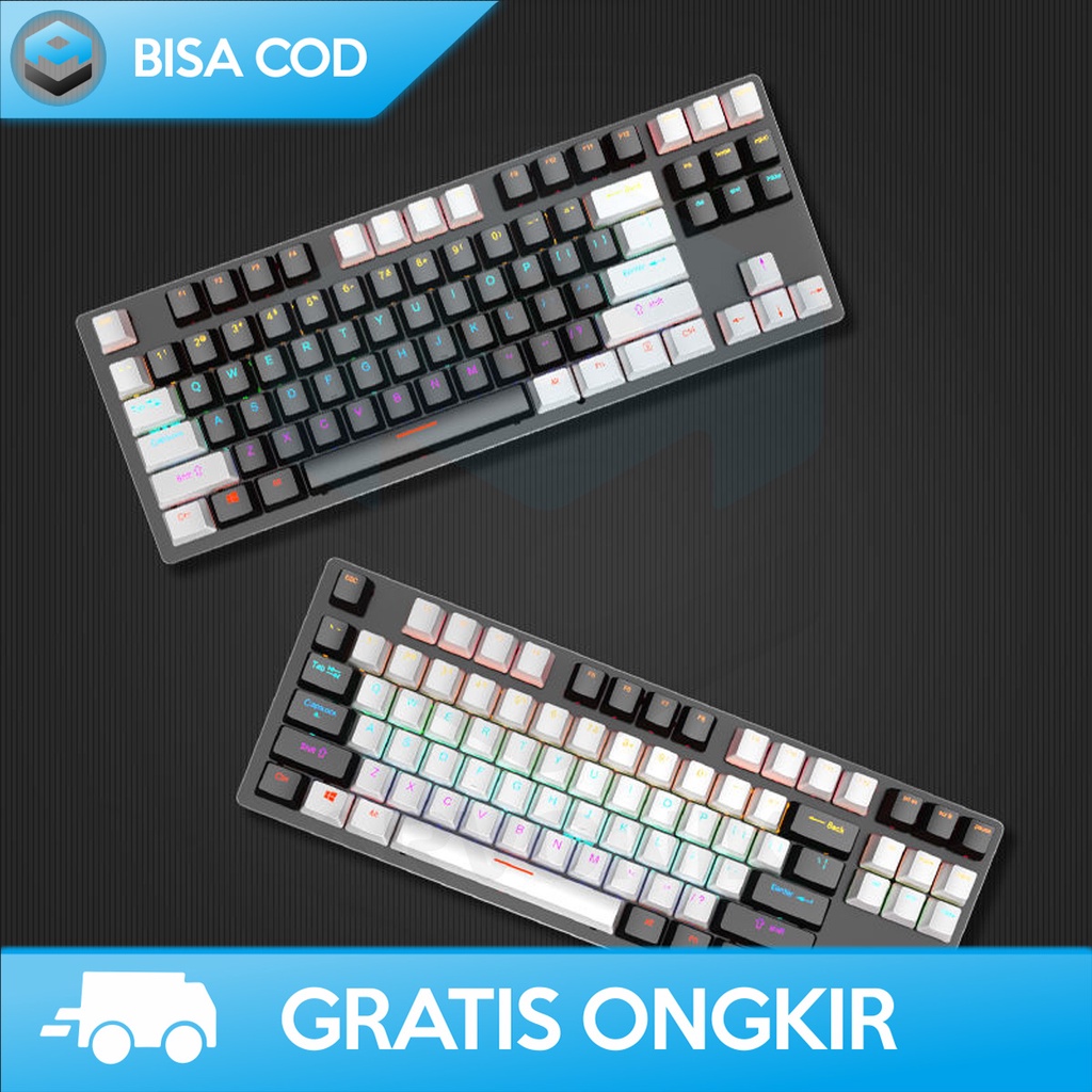 KEYBOARD GAMING 87 KEYS KEYBOARD MEKANIKAL WIRED K550 DESAIN ERGONOMIS