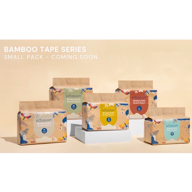 ECO BOOM Bamboo Diapes Tape NB32 S36 M32 L30 XL28 / Popok Pampers Bambu Premium Ramah Lingkungan