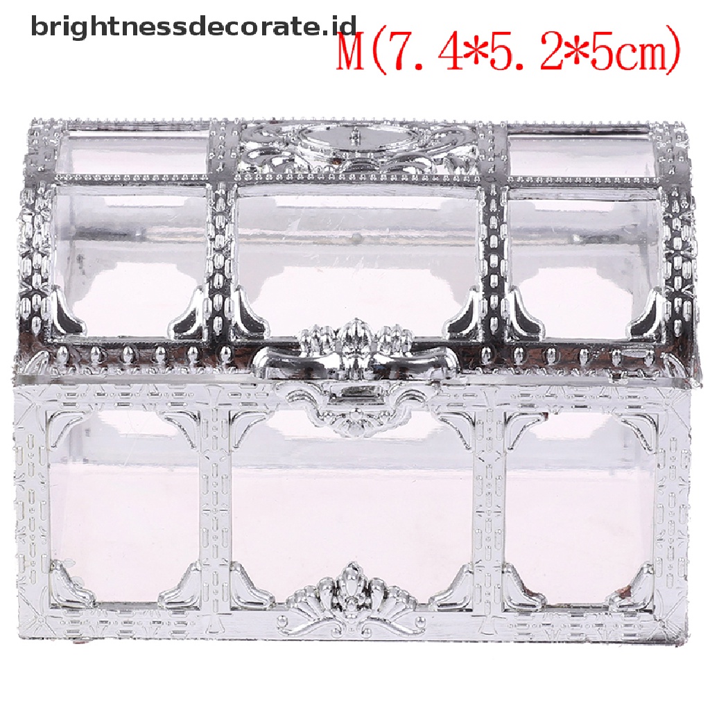 [Birth] 1pc Kotak Penyimpanan Portable Candy Hollow Gold Silver Treasure Chest Case Organizer [ID]