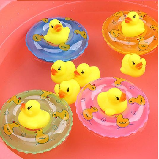 Mainan Anak Bayi Bebek Karet Kecil Mandi 6Pcs