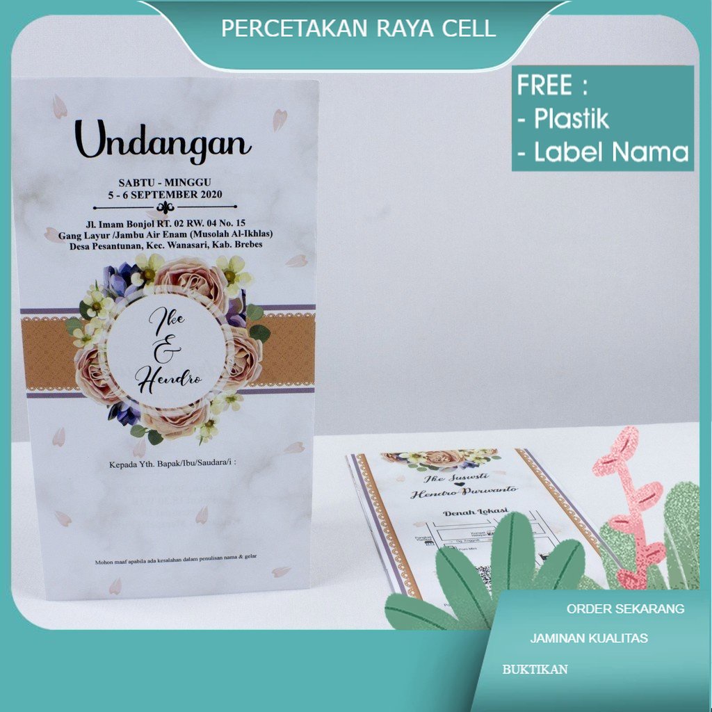 

Undangan Pernikahan Elegan Rustic Unik Kode Hepi-288 Murah Sudah Cetak