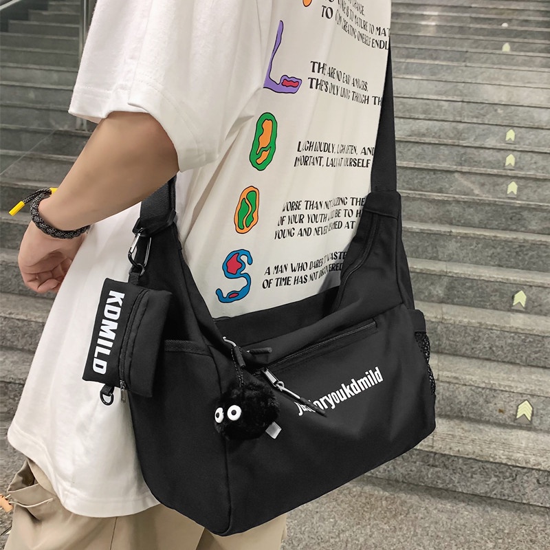 ❁✘Sera Messenger Bag Wanita Mahasiswa Kelas Packing Buku Tas Bahu Streaming Pria Tas Kanvas Kapasitas Besar Messenger Bag