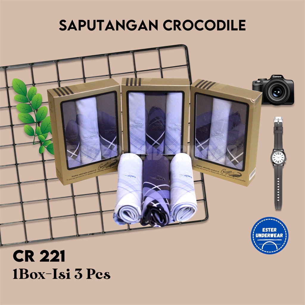 Sapu Tangan Crocodile CR 221 isi 3 PCS