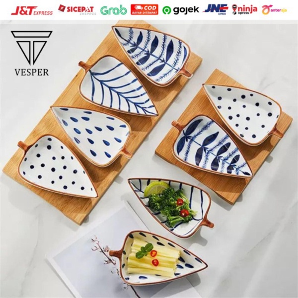 

Unik piring snack cemilan daun leaves / leaf saucer ceramic set tray - LEAF 2PCS Diskon