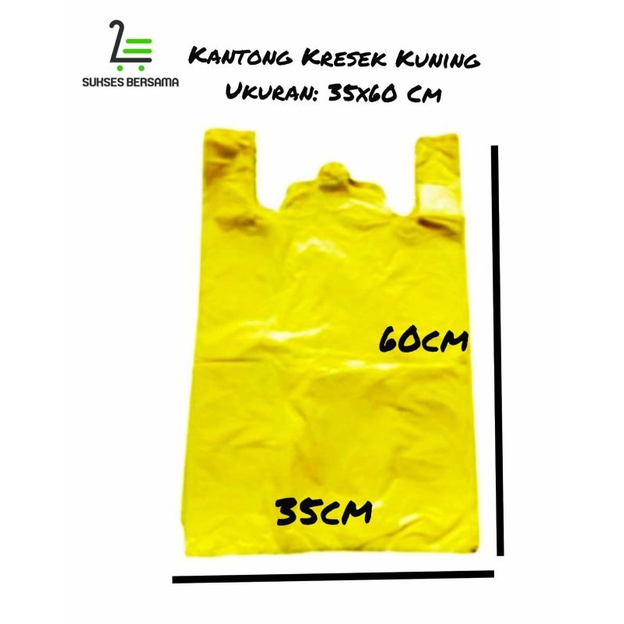 Kantong kresek Kuning Uk: 35x60 cm(isi 50 pcs)Kantong Plastik Kresek Kuning/Plastik Kresek Kuning
