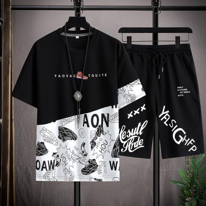 Baju Setelan Outfit Pria Kekinian 1 Set Lengkap Keren