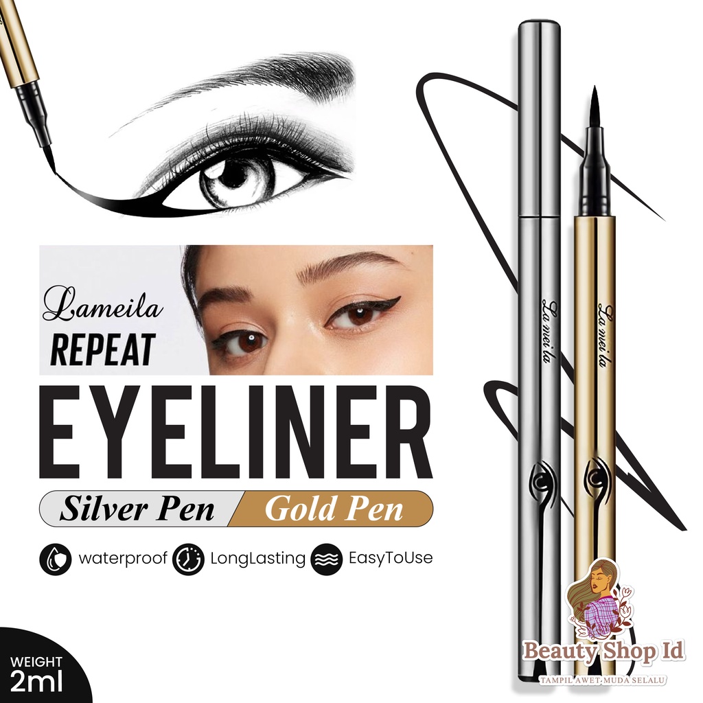 Beauty Jaya - Lameila Eyeliner Liquid Eyeliner Gold Cair Eyeliner Spidol Anti Keringat
