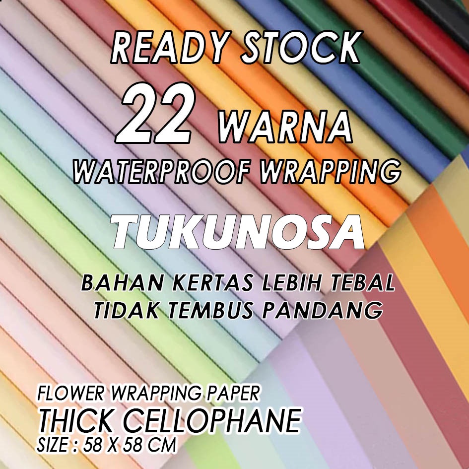 

FLOWER WRAPPING PAPER THICK CELLOPHANE - BOUQET PAPER KERTAS BUKET WARNA POLOS LEBIH TEBAL