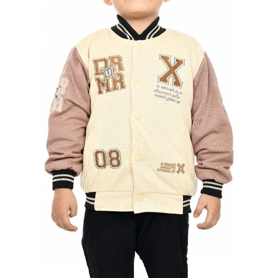 Jaket Varsity Anak Usia 1-12 Thn Baseball Anak - Anak Laki - Perempuan Ful Bordir