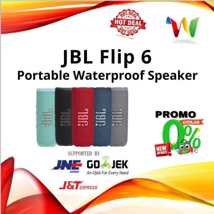 Jbl Flip 6 Bluetooth Speaker Flip6 Portable Garansi Resmi Ims Original - Red, Inter