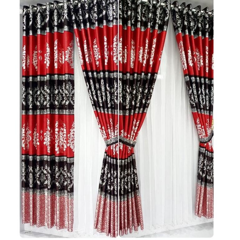 Gorden''/''Gordeng''/''Hordeng''/Jendela Pintu Tebal Kain blackout Beludru Motip Bunga Prin Mas Mode