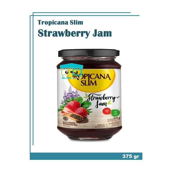 Hot Sell.. Tropicana Slim Strawberry Jam Stroberi Selai Roti 375 gr Diet Tanpa Gula Diabetes Y0L