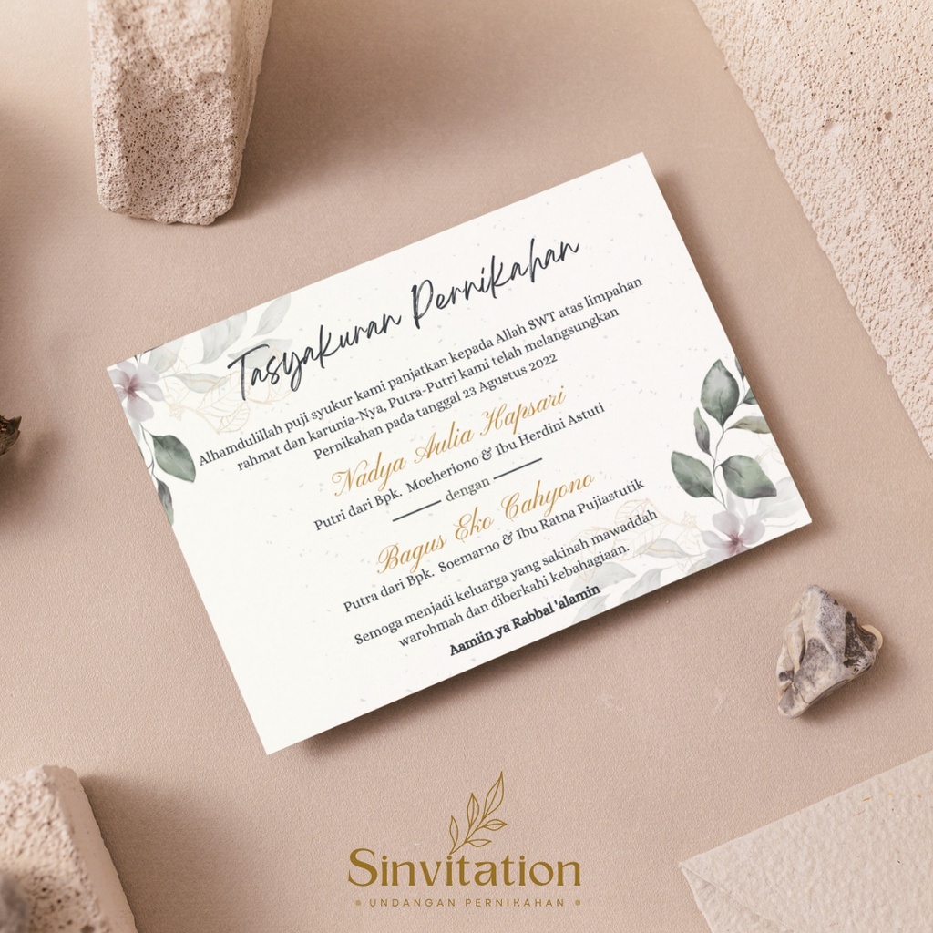 Cetak Kartu/Stiker Tasyakuran Pernikahan, Tasyakuran Menjelang Pernikahan, Sinvitation B01