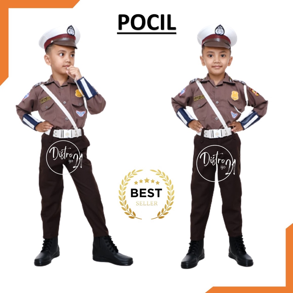 COD !! PROFESI ANAK POLISI SERAGAM ANAK POCIL STELAN POCIL CARNAVAL AGUSTUSSAN MURAH