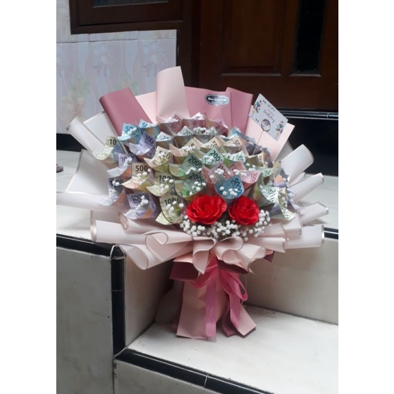 Money Buket Uang Asli Buket cetar Hadiah Wedding Lamaran Ultah Wisuda Kekinian