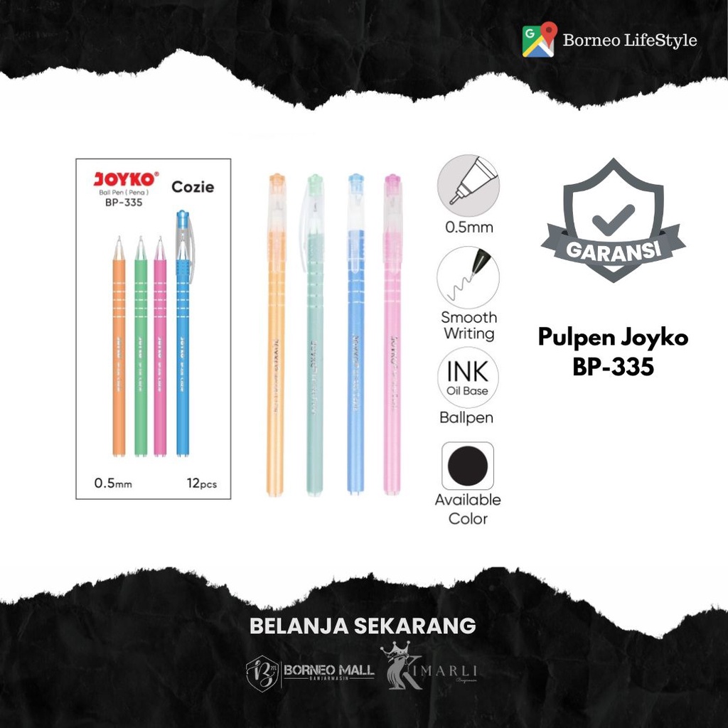 

BM351 // Pulpen JOYKO BP-335/Ball pen/pen hitam/pena By. Borneo Mall