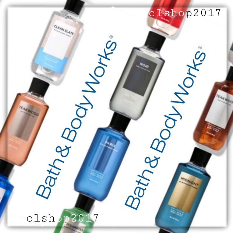 BATH &amp; BODY WORKS BBW FRESHWATER MIDNIGHT NOIR TEAKWOOD MARBLE WHISKEY RESERVE FOREST OASIS GRAPHITE BOURBON OCEAN STEEL CLEAN SLATE ATLANTIC CHAMPION LEGEND HERO MEN'S COLLECTION 2IN1 &amp; 3IN1 HAIR &amp; BODY WASH 295 ML men shower gel mix