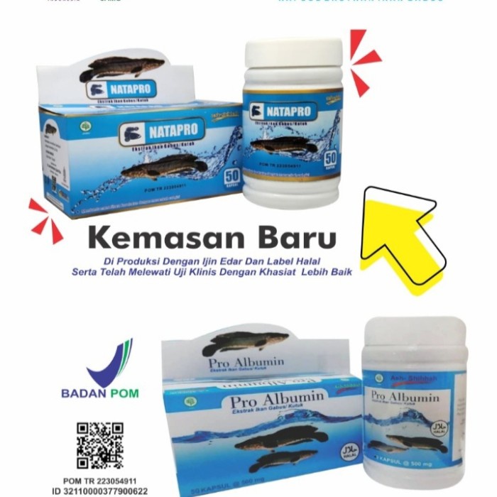 Natapro (Dulu Pro Albumin) Ash-Shihhah Kapsul Ekstrak Ikan Gabus / Kutuk Original Nata Pro