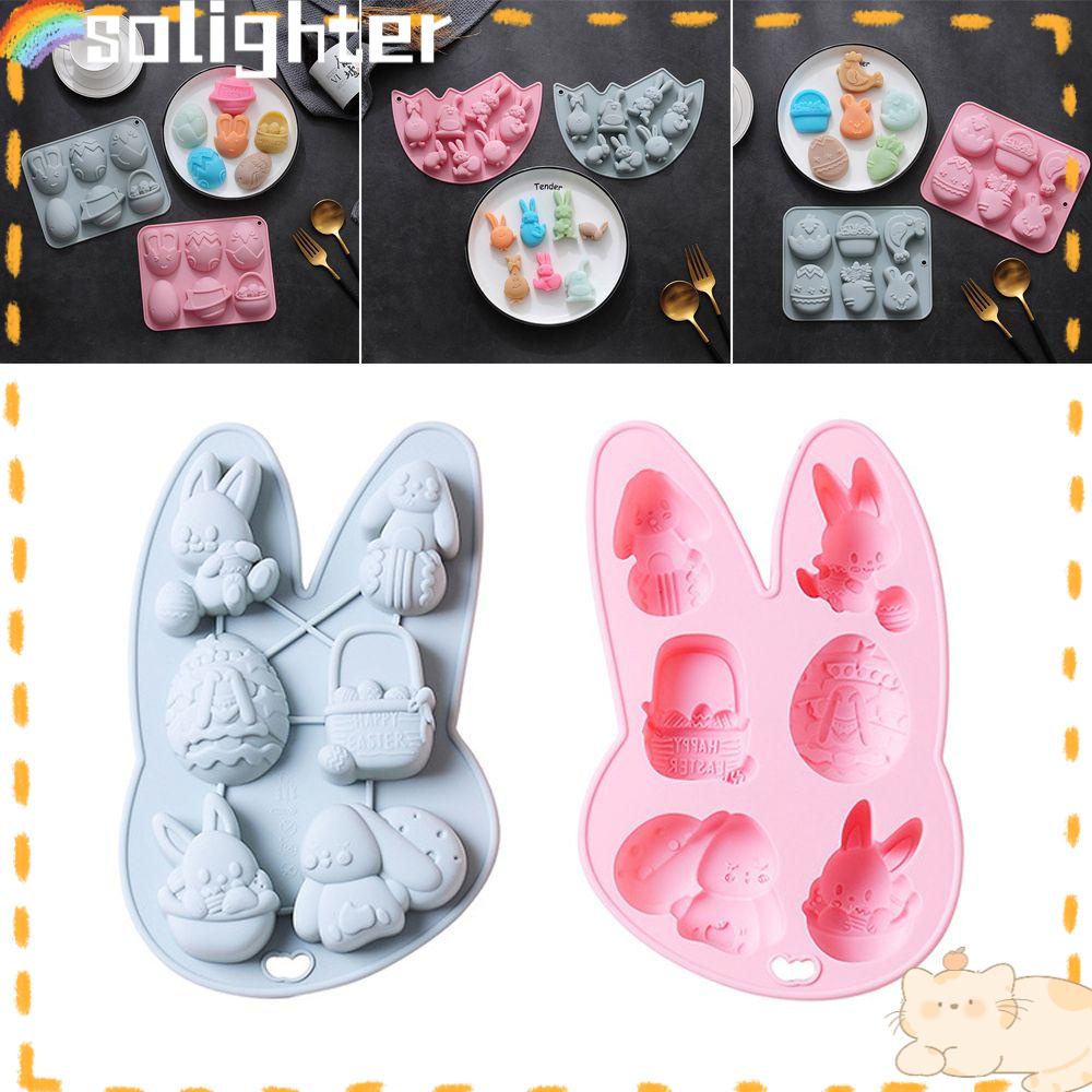 Solighter Easter Mold Rabbit Baking &amp; Pastry Tools Ice Tray Cetakan Silikon Kelinci Lucu