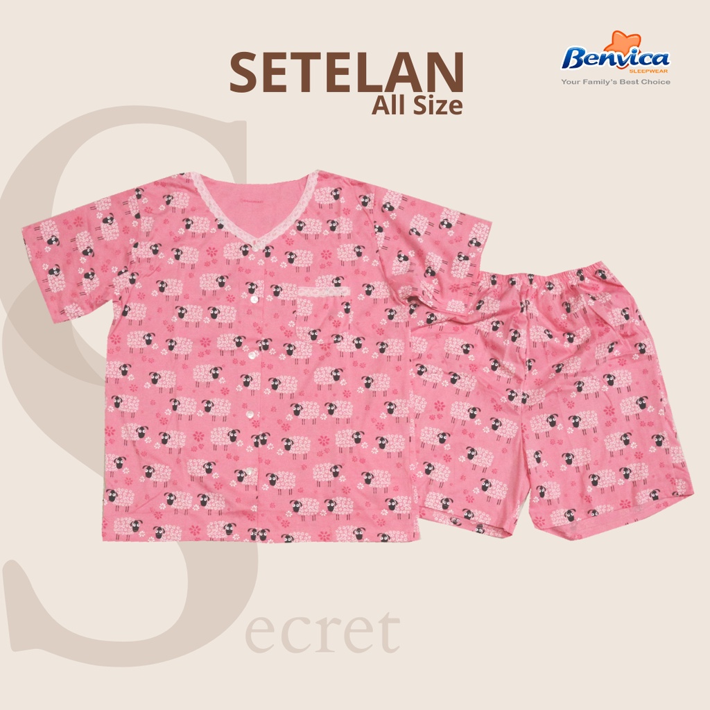 BAJU TIDUR CELANA PENDEK KAOS GINA SECRET - ALL SIZE